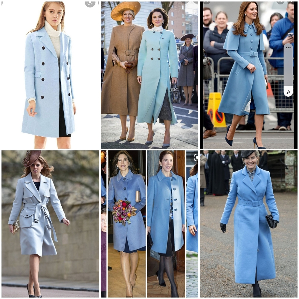 Eddie bauer light blue double breasted rain coat with belt, perfect for spring